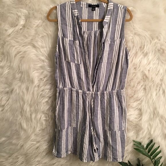 Kelly Renee LINEN & RAYON Pocket Shorts Romper - Picture 2 of 6
